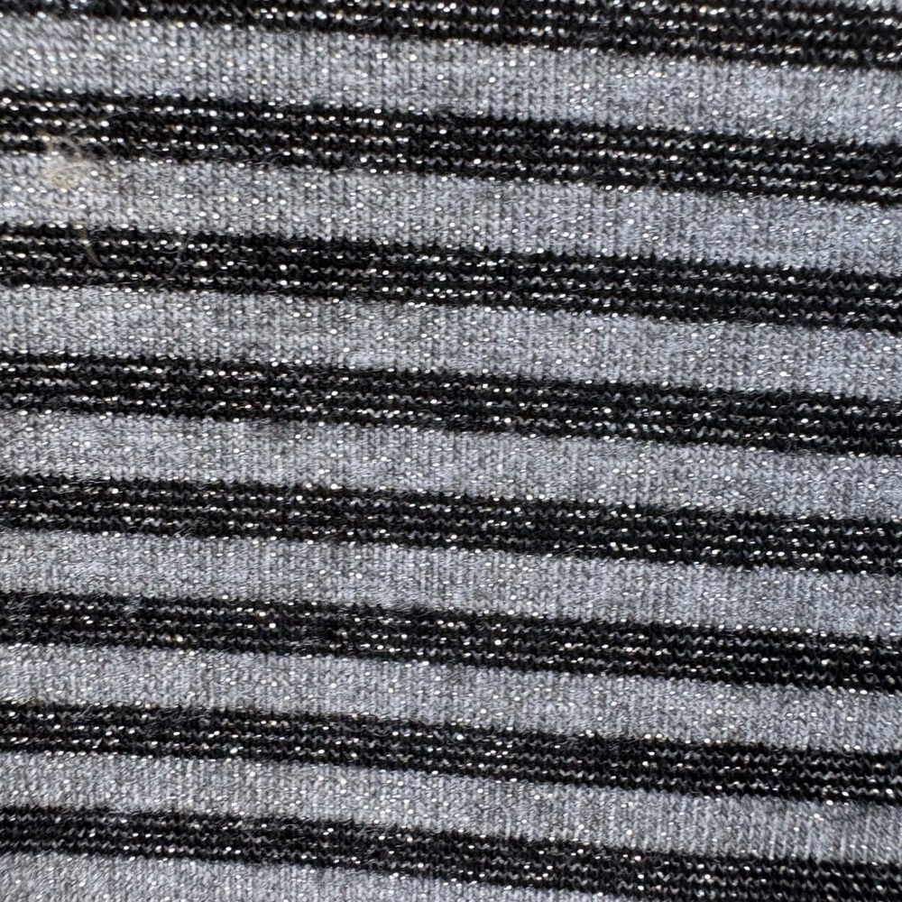 Talbots 2X Turtleneck Long Sleeve Gray Black Silver Stripe Casual Office Stretch - Picture 4 of 8